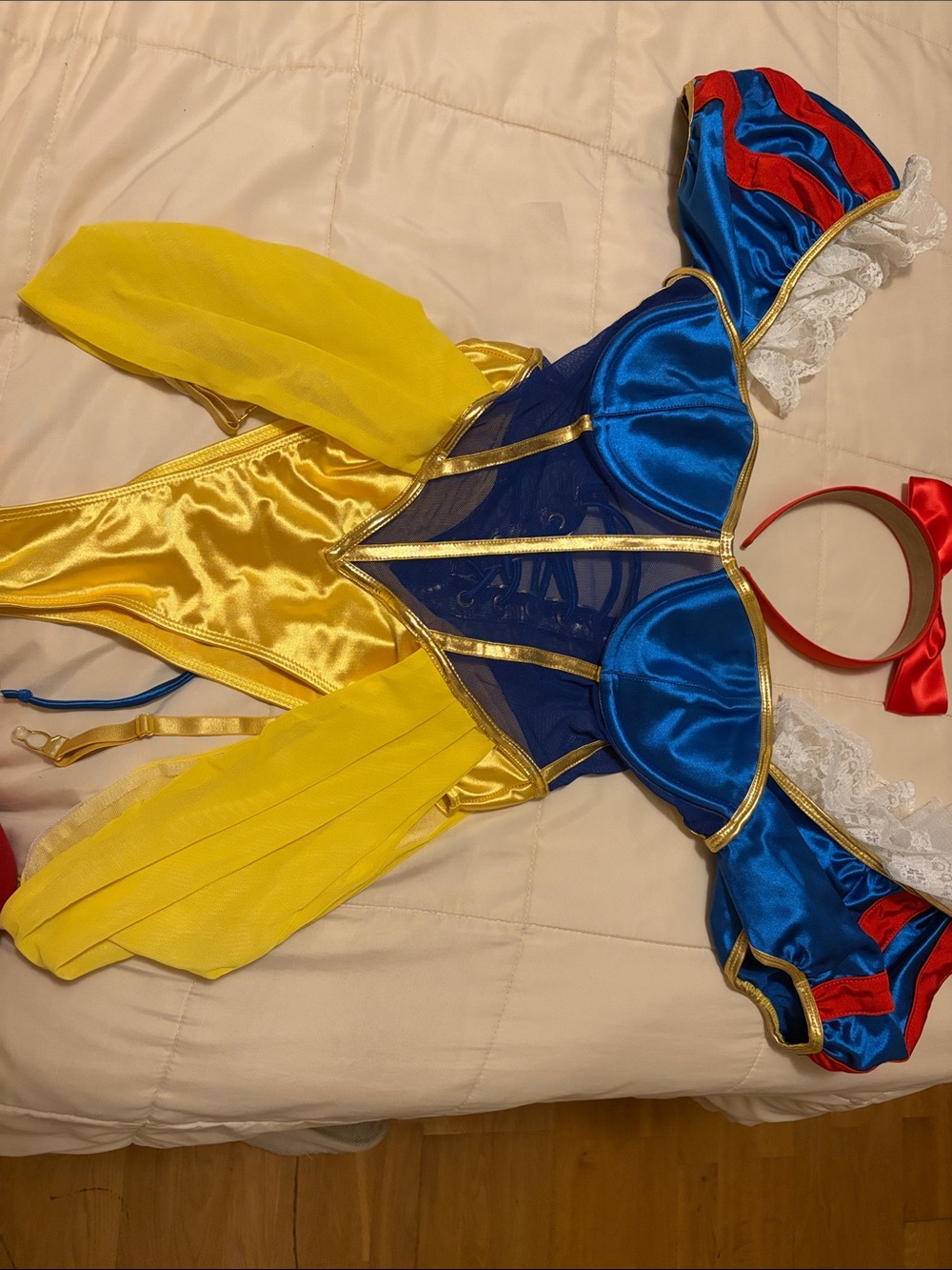 Blue & Yellow PrincessCostume with Red Headband